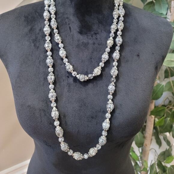 Unbranded Jewelry - Women's Classic Long Glass Crystal Beads Single Strand Faceted Heavy Necklace